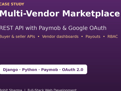 An e-commerce or marketplace backend built with Django | Upwork