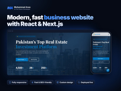 A modern, responsive business website built with React or Next.js | Upwork