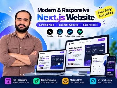 A modern Next.js SaaS landing page with React and Tailwind CSS | Upwork