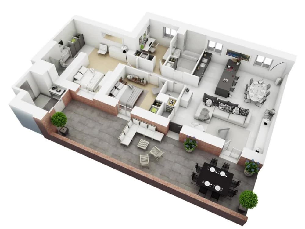 Realistic 3D Floor Plan Rendering In Sketchup | Upwork