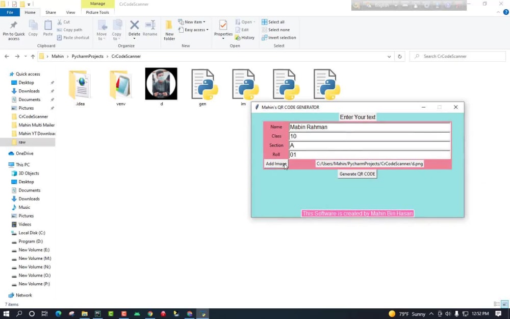 QR CODE Generator with logo - Python program source code | Upwork