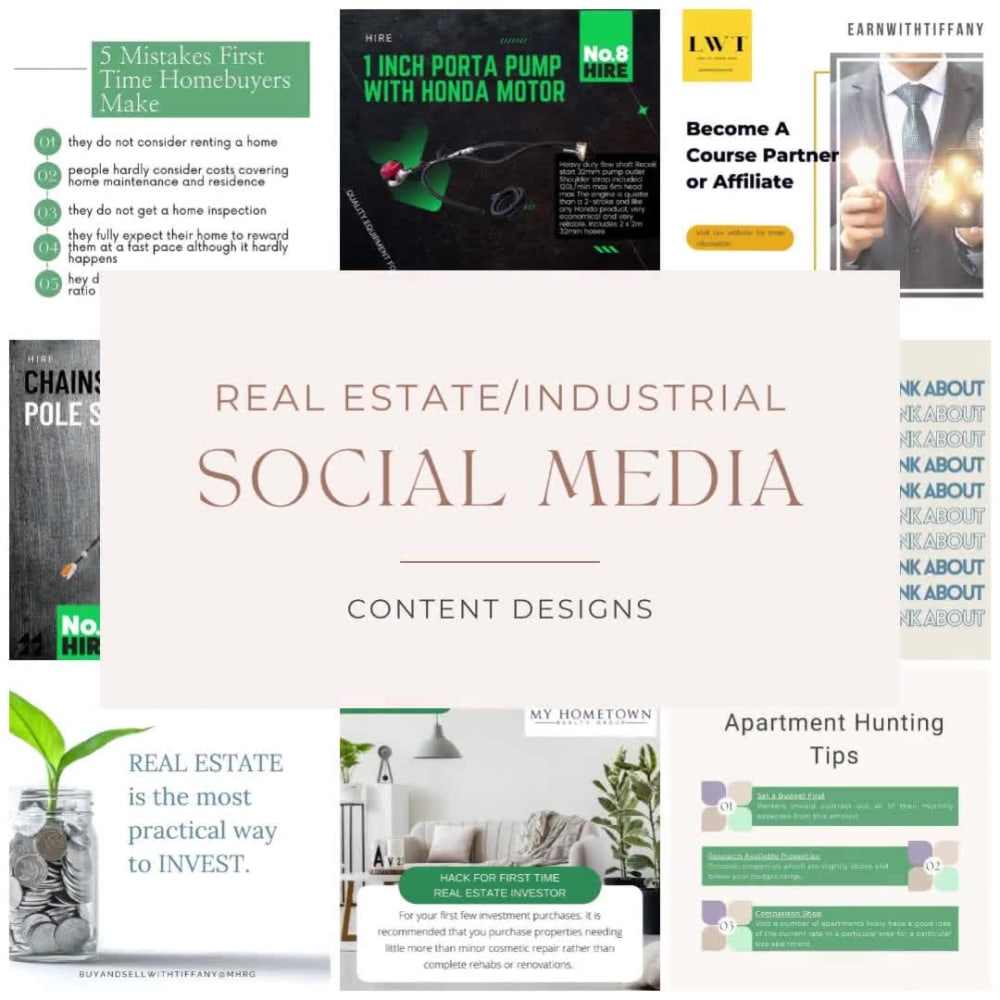 Eye catching REAL ESTATE Instagram content including related hashtags