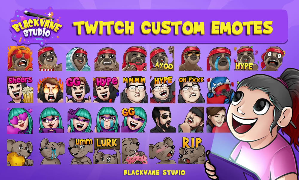 Awesome Custom Twitch Emotes Or Sub Badges Upwork