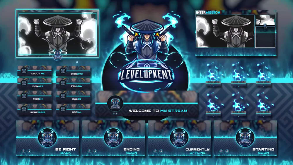 A professional twitch overlay and logo for your stream Upwork