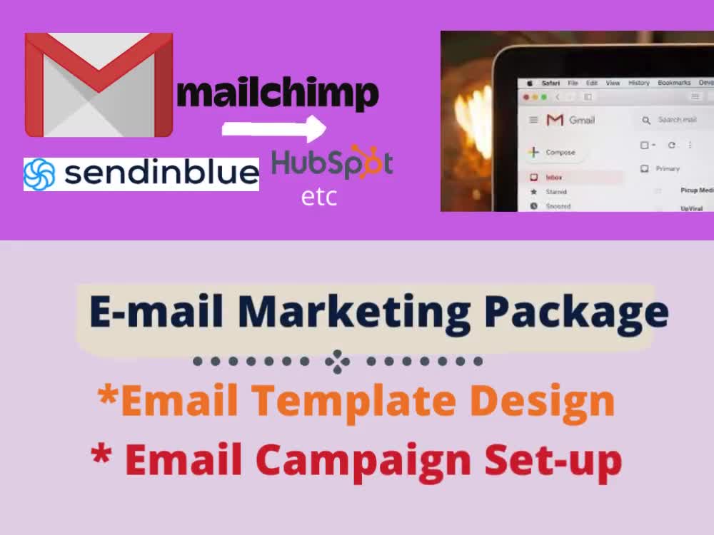 Email template development with email campaign setup for email