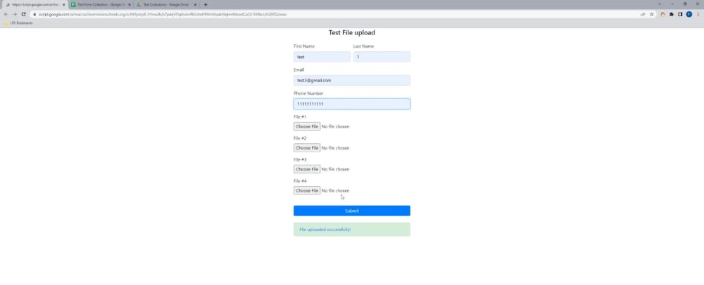 Custom HTML form to upload files to Google drive | Upwork
