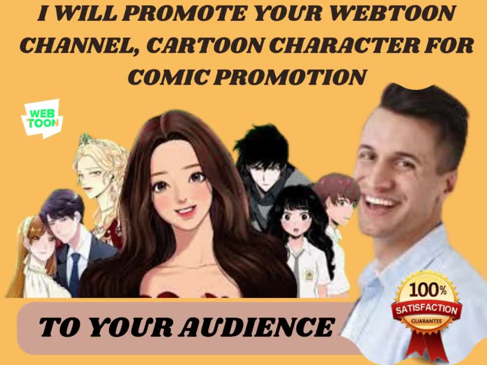 Webtoon promotion, webtoon, cartoon character for comic book Upwork