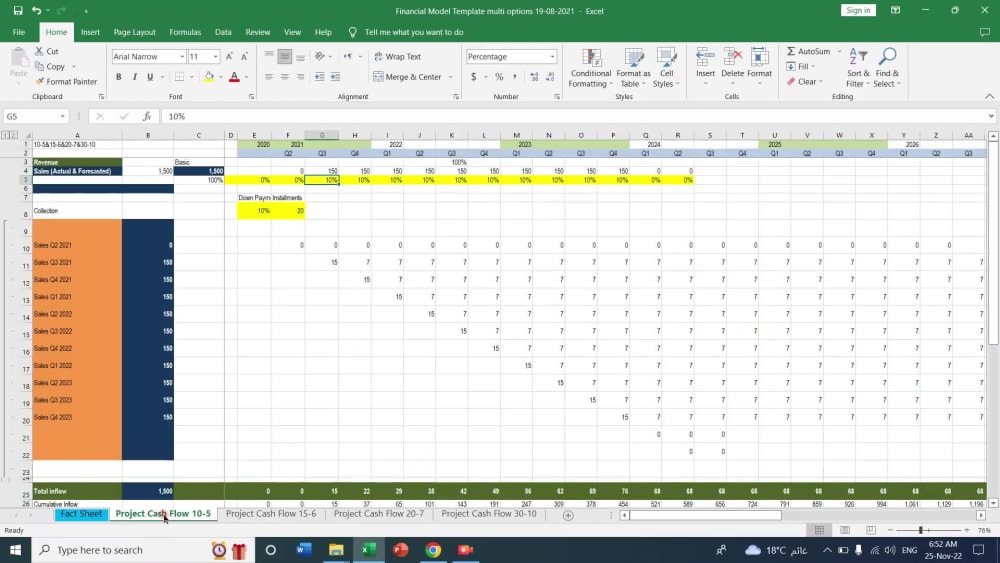 Financial Model for long/short term projects | Upwork