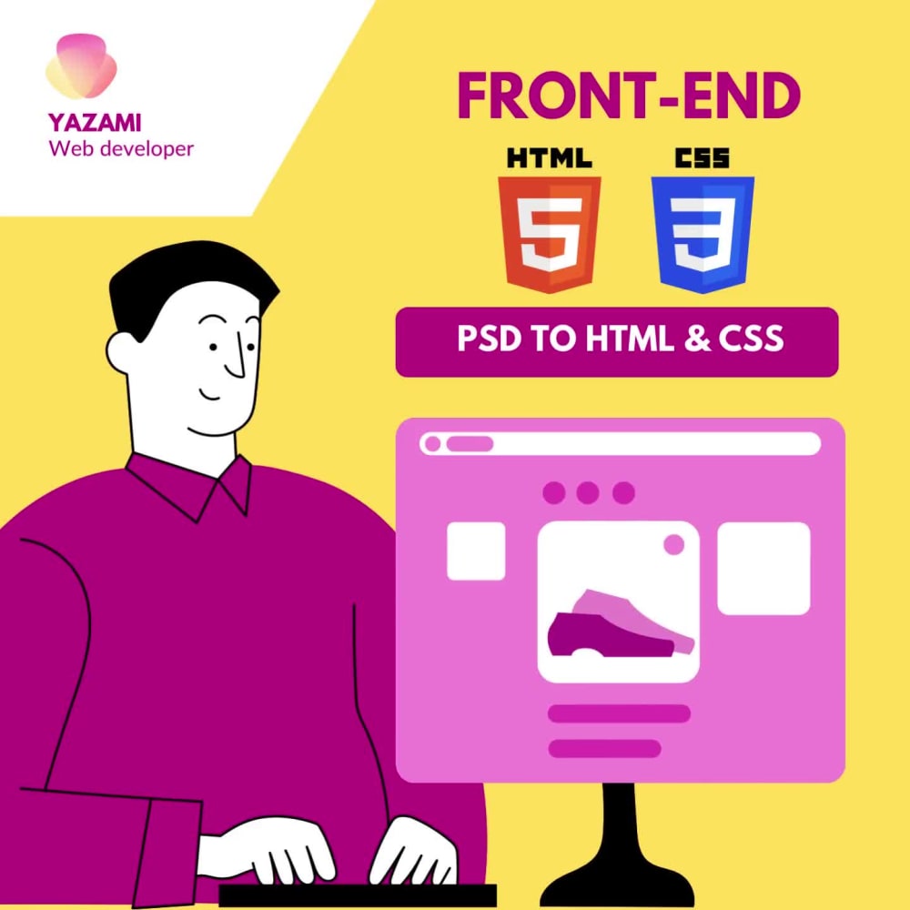 Psd to html and css responsive website figma to html and css website