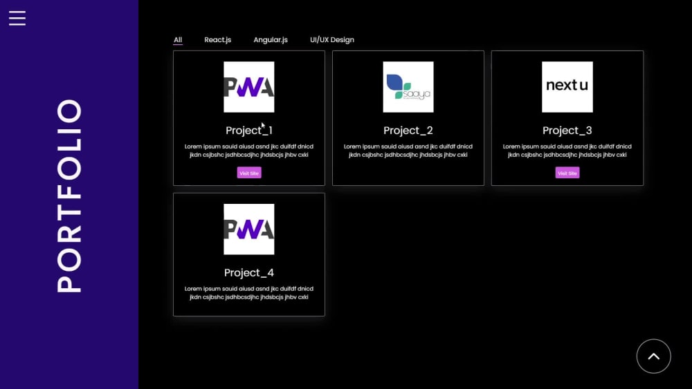 An effective portfolio design build on react.js | Upwork