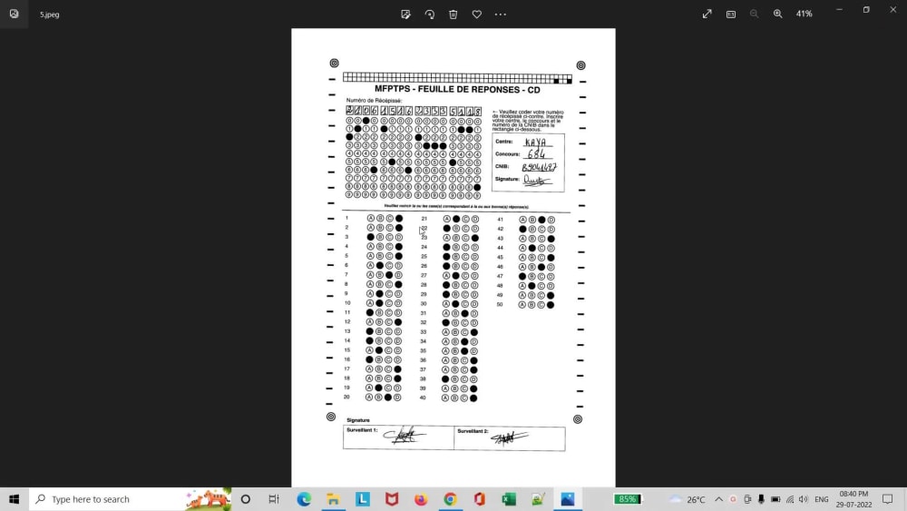A mobile or desktop application developed for Digital OMR sheet Reader