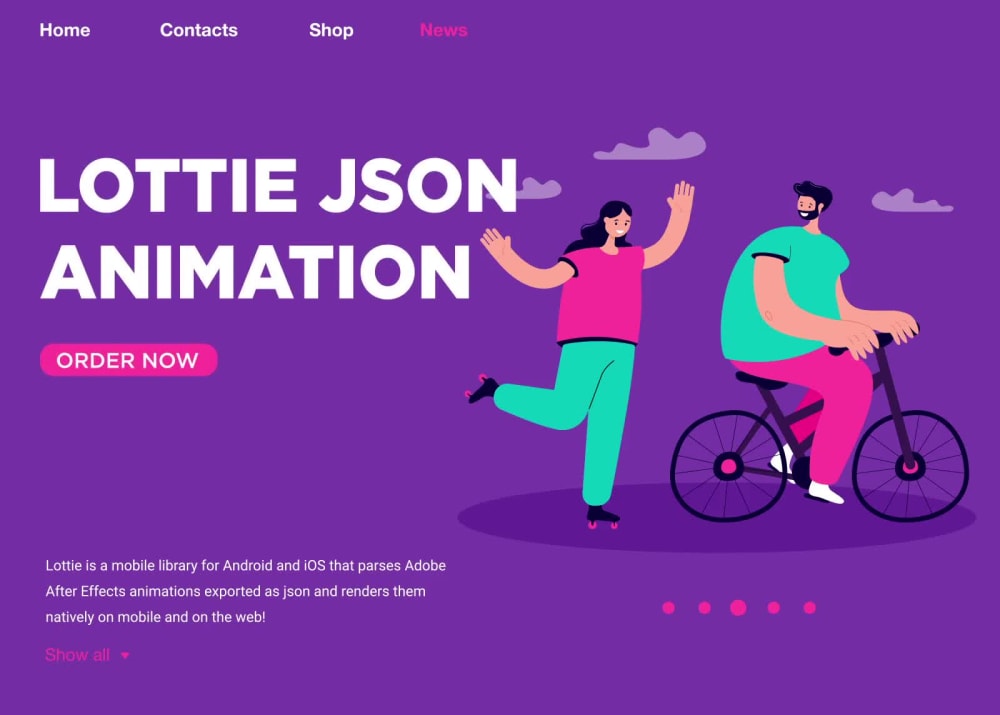 Custom illustration LOTTIE JSON animation for and mobile Upwork