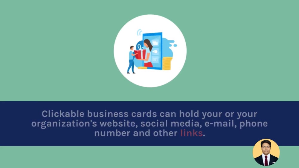 Digital business card, clickable virtual card, or smart card Upwork
