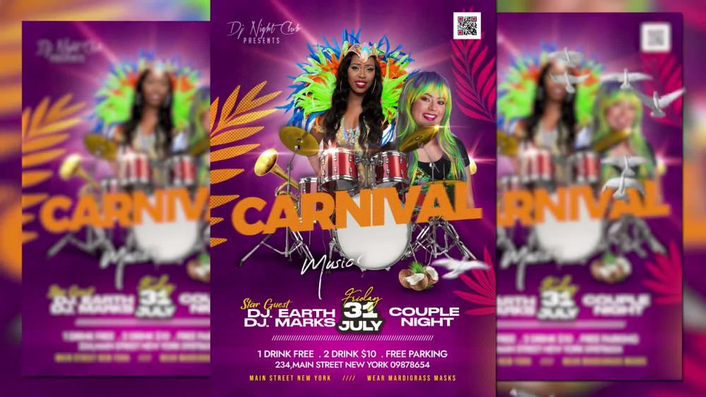 Motion flyer social media kit, dj, party event flyer design