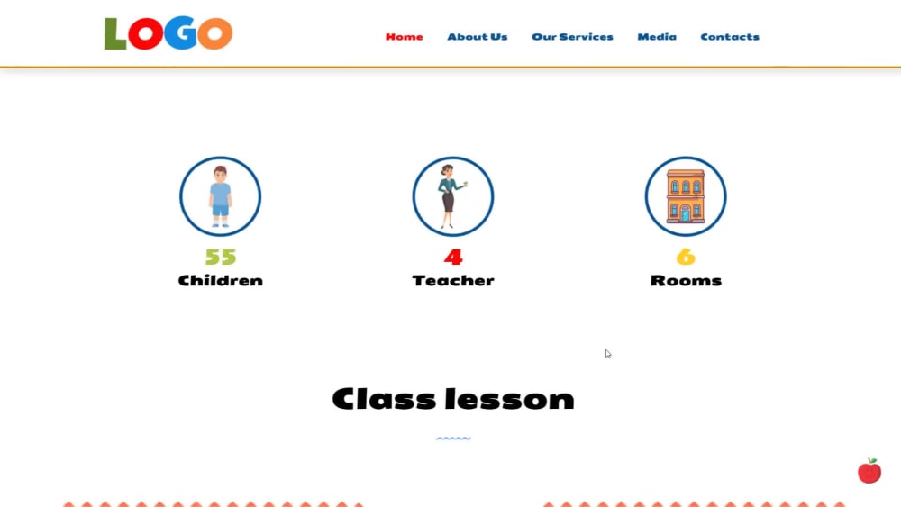 Responsive Kindergarten website template | HTML | CSS | Javascript | Upwork
