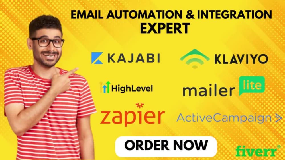 Email automation, integrations on highlevel, kajabi, zapier, klaviyo