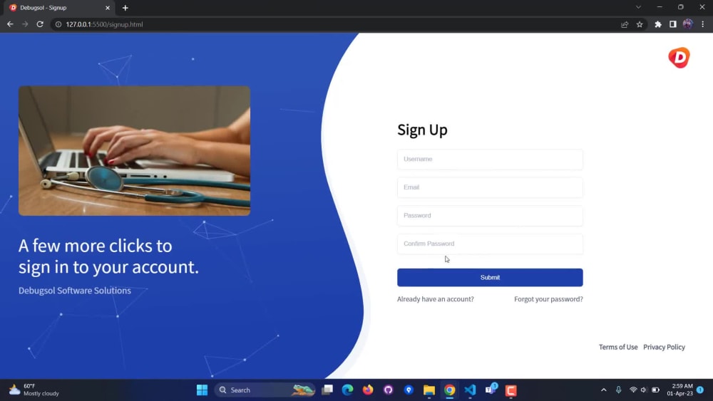 Fantastic animated Login, Signup and Forget password pages. | Upwork