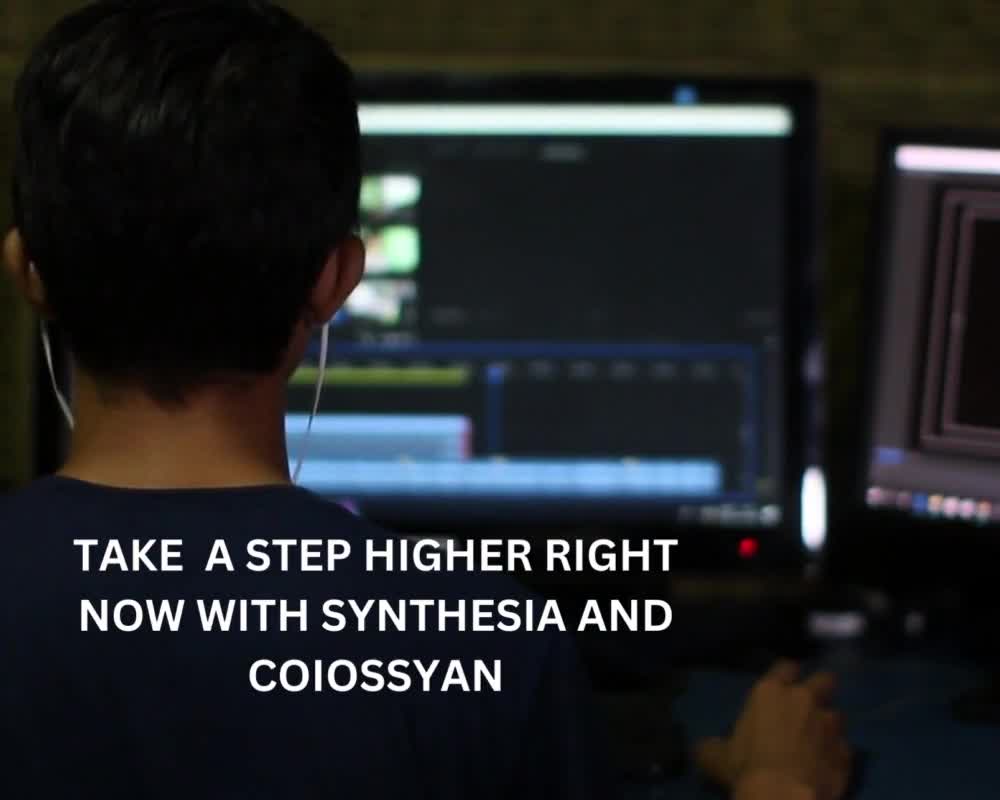 Synthesia AI spokesperson video using a human avatar and colossyan AI ...
