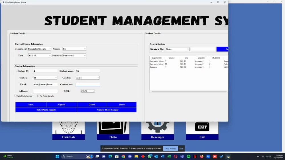 Face Recognition Project Dashboard with Registration System | Upwork