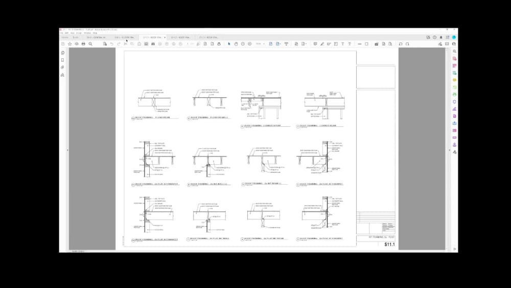 5 sheets of Revit WOOD FRAMING DETAILS including general specifications