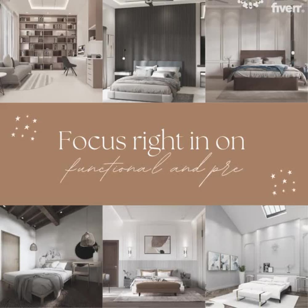 Design of bedroom interior in 3d and render | Upwork