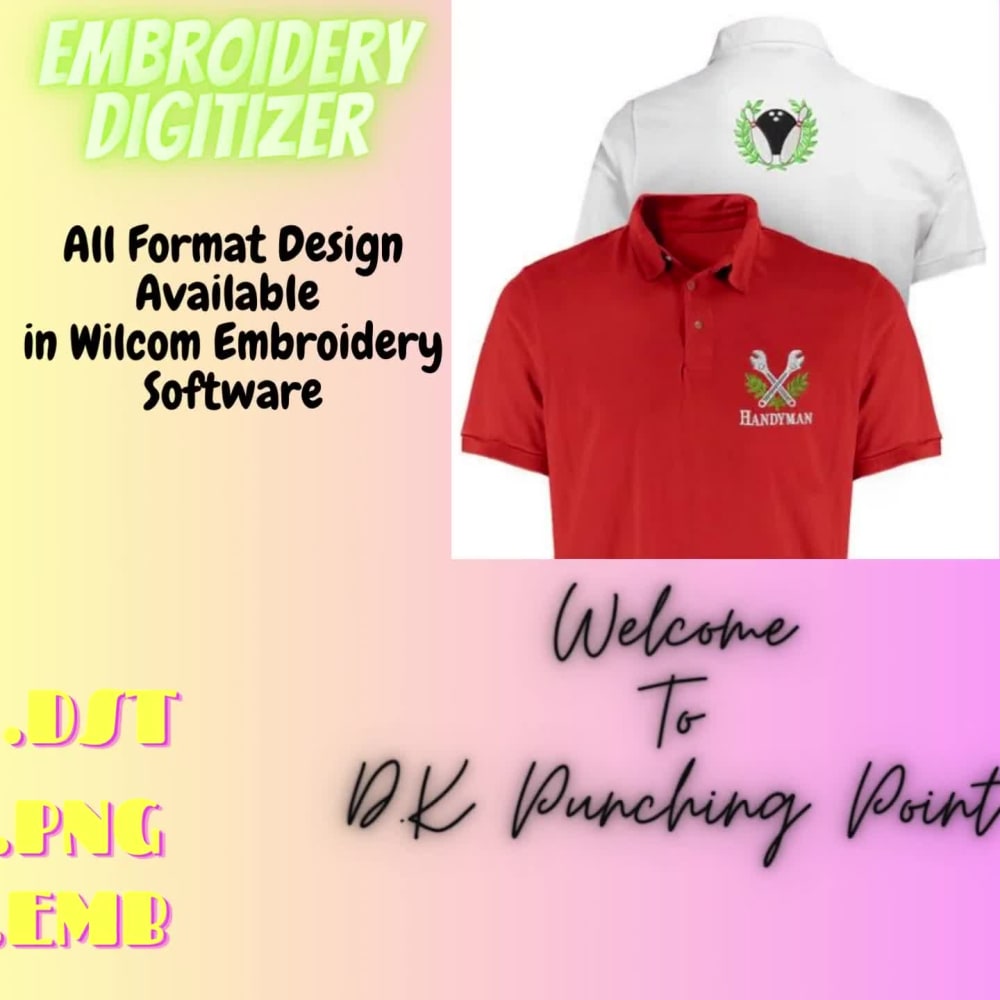 Embroidery digitizing design into dst pes jef emb in 1 hour Upwork