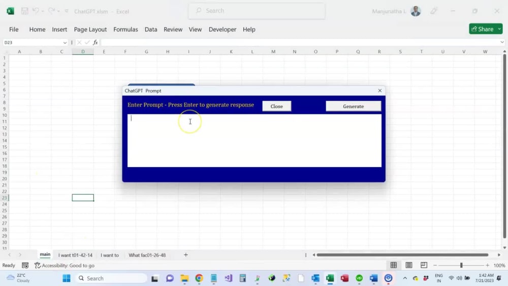 Fantastic chat GPT API automation in Excel tool | Upwork