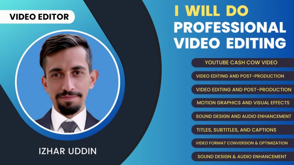 Professional Video Editing Voiceover Male / Female Upwork