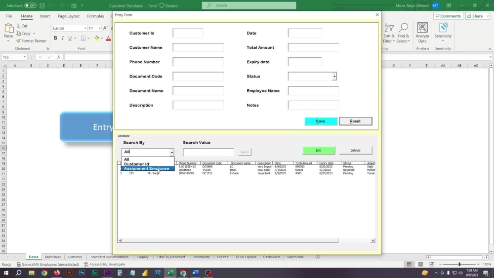 Efficient Data Capturing Form Development in Excel VBA | Upwork