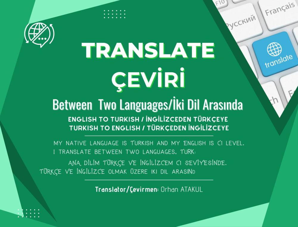 Translate between Turkish and English | Upwork