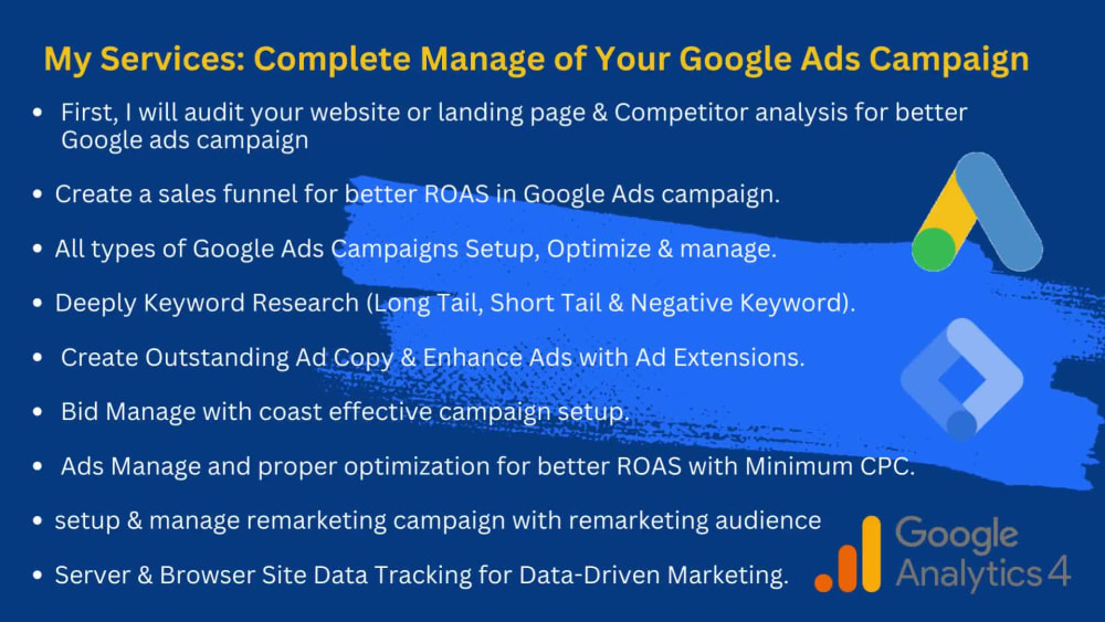 Highly effective google ads campaign setup, Manage and Audit Upwork