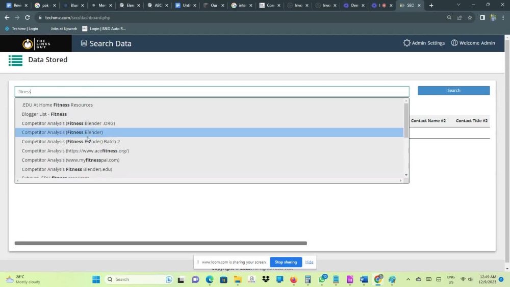 A robust database search tool with filters and autocomplete feature ...