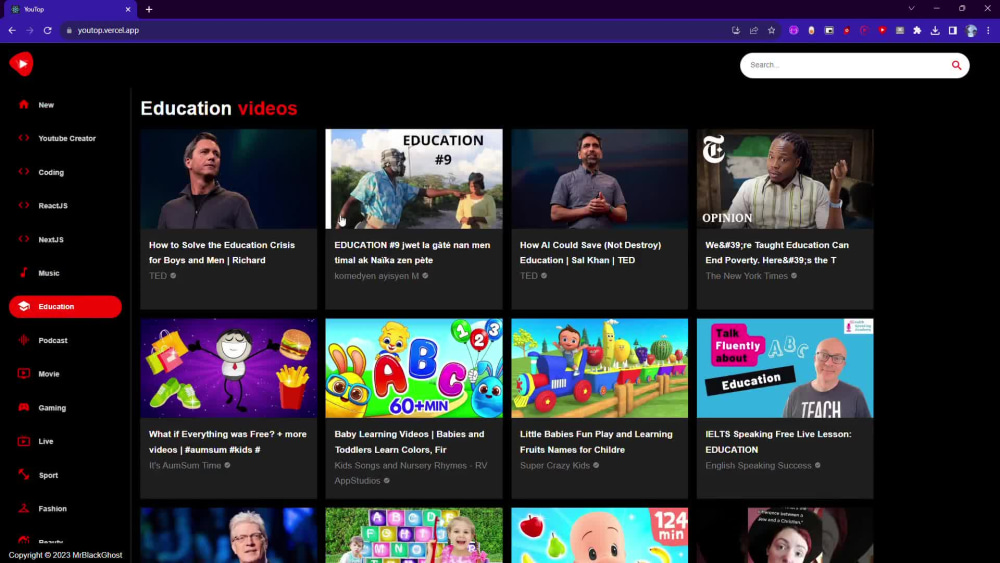 A video streaming platform like youtube Upwork
