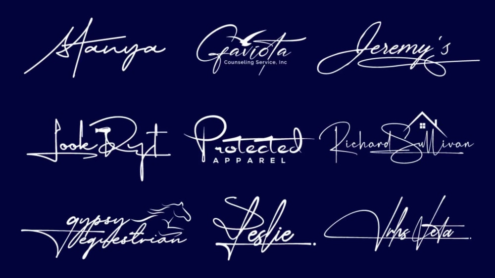 2 Design Handwriting Signature Cursive Scripted Logo Upwork