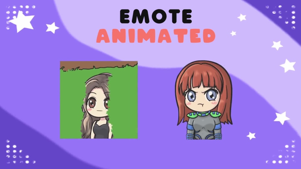 Cute Chibi Girl Twitch Discord Emote Pack set 2 Gaming Streamer