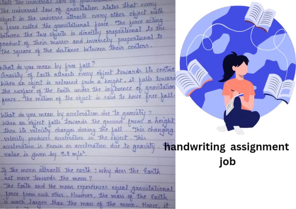 Handwriting assignment job simple words and simple text | Upwork