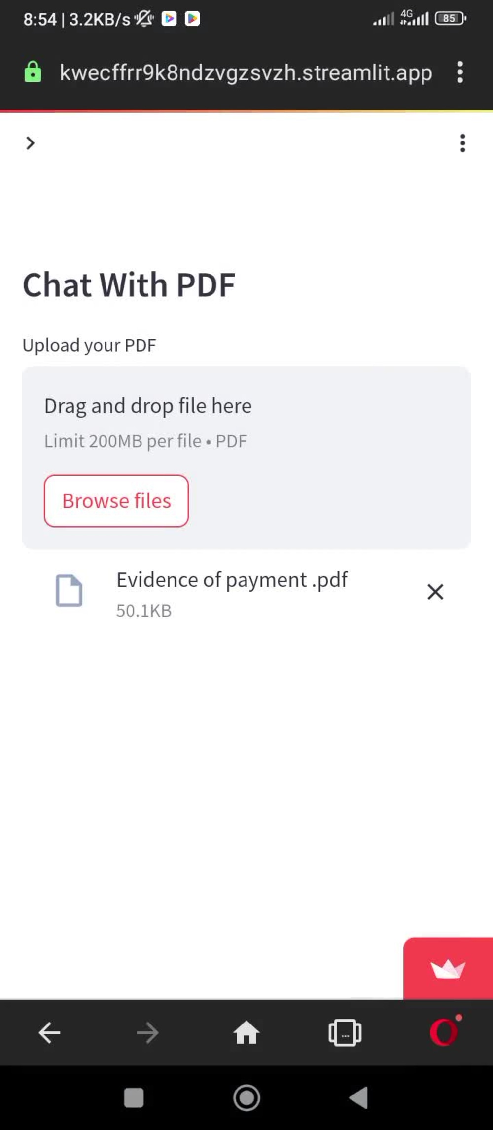 A chat pdf website using python streamlit, langchain | Upwork