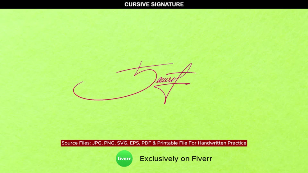 Real handwritten signature cursive signature autograph | Upwork