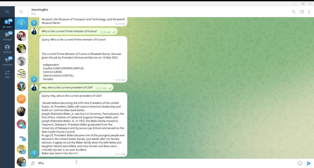 A searching telegram bot with Python. | Upwork