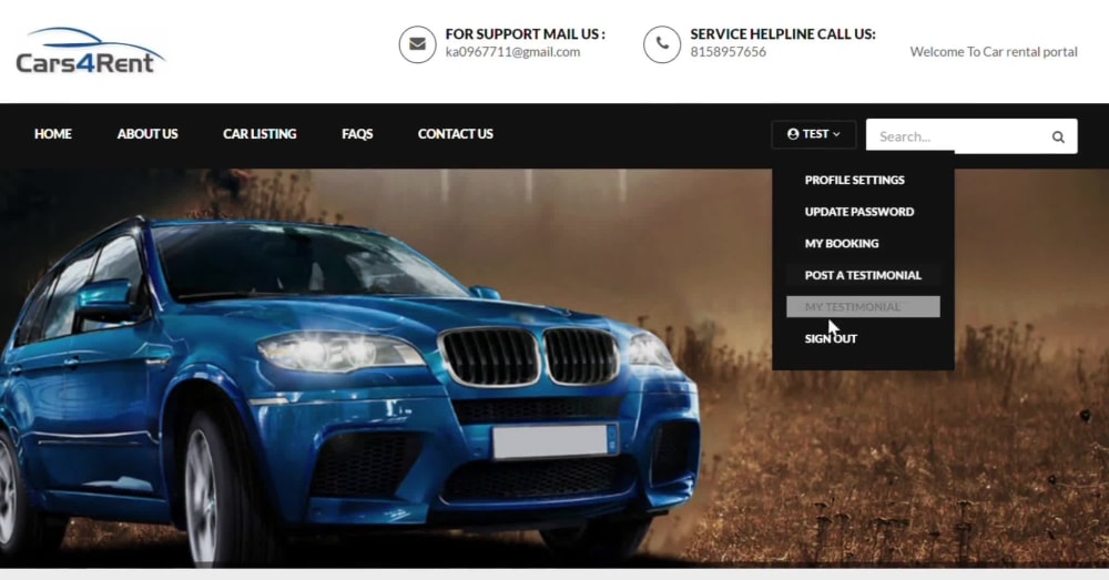 A car renting portal | Upwork