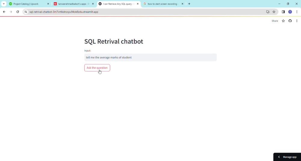 A chatbot that will retrive data from SQL database and will answer you ...