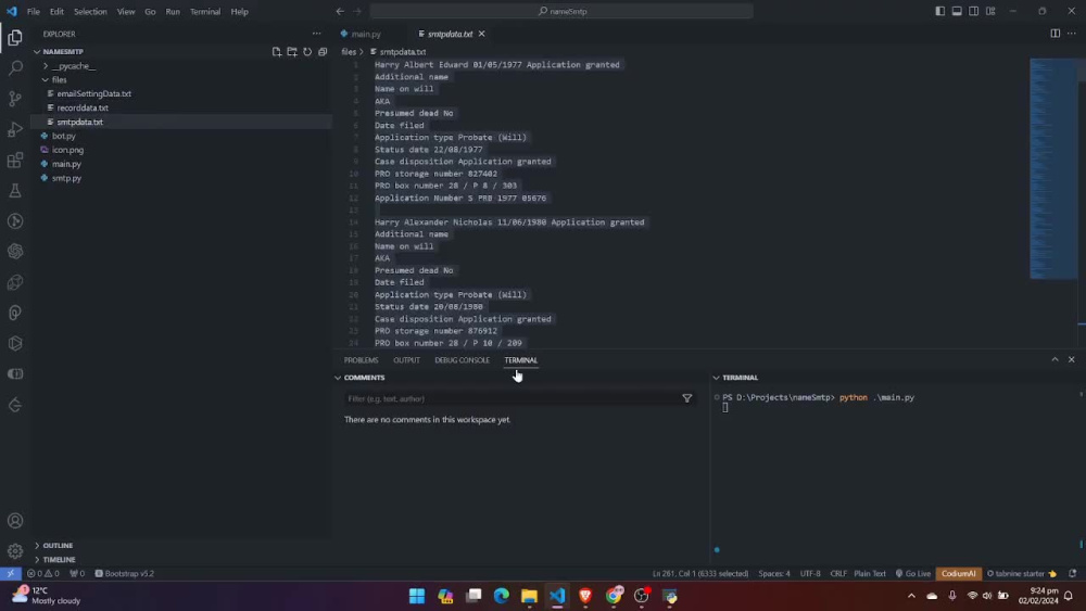 Automation bot and web crawler in python language | Upwork