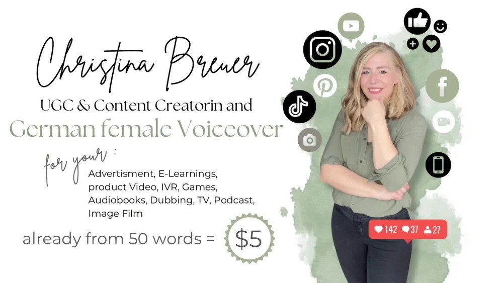 A german female voiceover Upwork