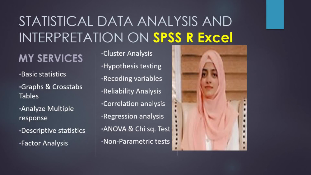 Statistical data analysis interpretation and visualization on SPSS R ...