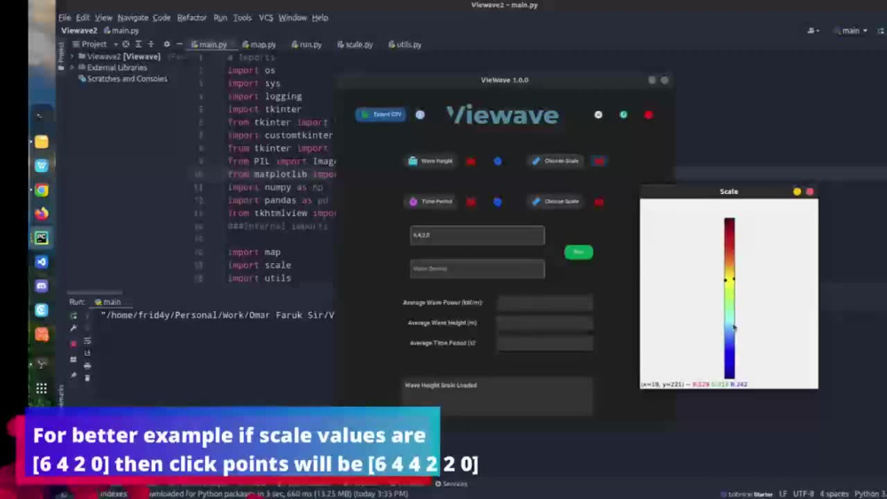 A custom GUI app, Interactive Dashboard, Tkinter, QT, MATLAB, Electron ...