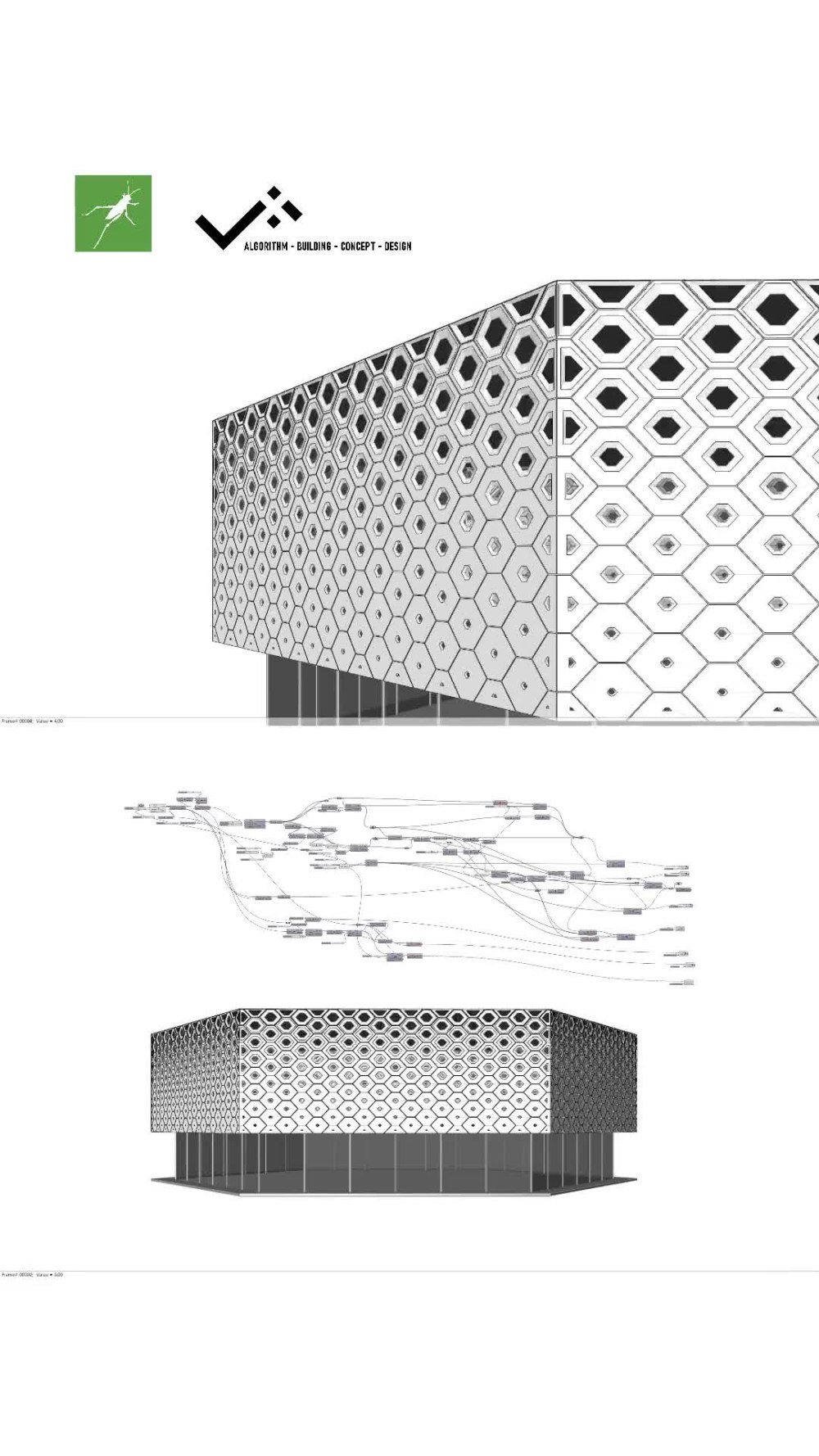 A futuristic architecture design, parametric method with grasshopper ...