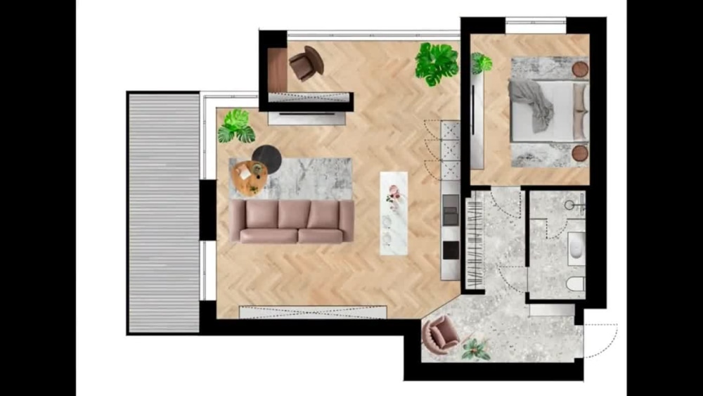 Hand-drawn 2D interior plan – fast & artistic layout | Upwork