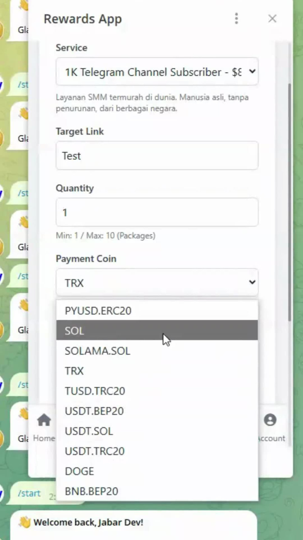 Telegram Mini App with Crypto Payment features (task, offerwall, etc) |  Upwork