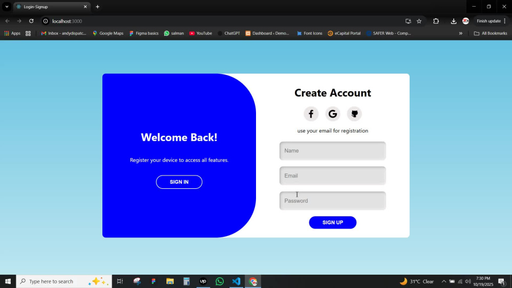 Modern React.js Animated Login and Signup Page | Upwork