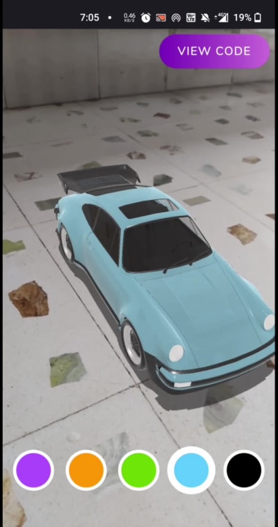 Augmented reality car customization experience in WebAR, android & IOS